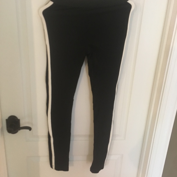 BCBG MAXAZRIA XS Black Leggings with White Stripe - Picture 2 of 4